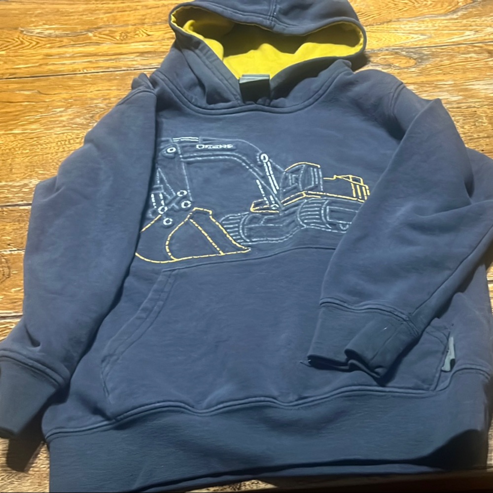 John Deere Navy Blue Hoodie with Yellow Lining